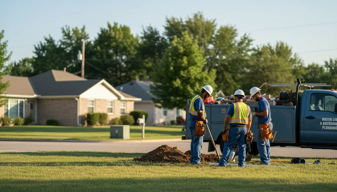 Residential water line and bathroom plumbing service in Wheatland, OK